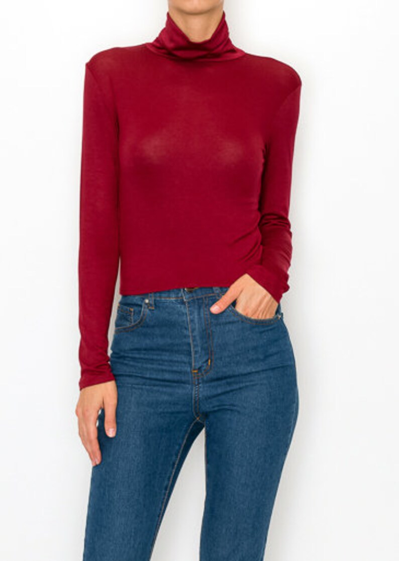 womens long sleeve mock turtleneck