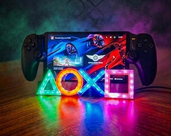 Suporte para PS Portal com ícone iluminado por LED - Dock e suporte para Playstation Portal