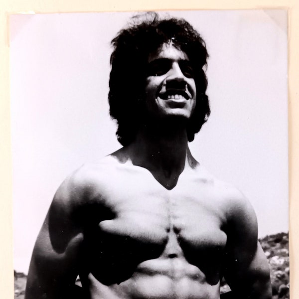Male nude - Bodybuilding - Original photograph by Jean Ferrero - Young Turkish model - 1970s