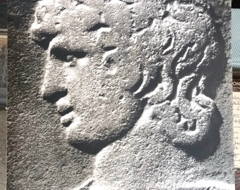 Mannenportret Antinous, minnaar van keizer Hadrianus - Oude munt - Grote originele foto uit de jaren 50 - Mannelijke figuur