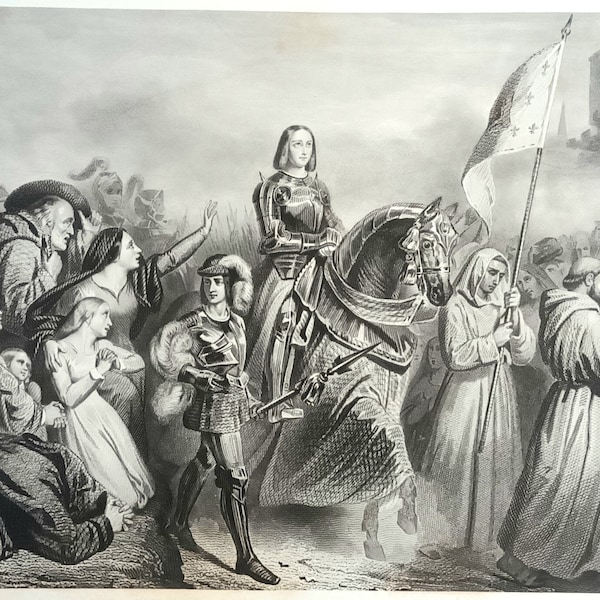 History of France - Lifting of the siege of Orléans on May 8, 1429 - 19th century engraving. after Henry Scheffer - Hundred Years' War, Joan of Arc