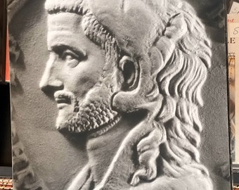 Retrato masculino Emperador romano Probo - Moneda antigua - Gran fotografía original de los años 50 realzada con pastel - Galería de retratos