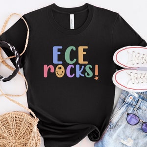 ECE Rocks Teacher T Shirt, Team Graphic Tees