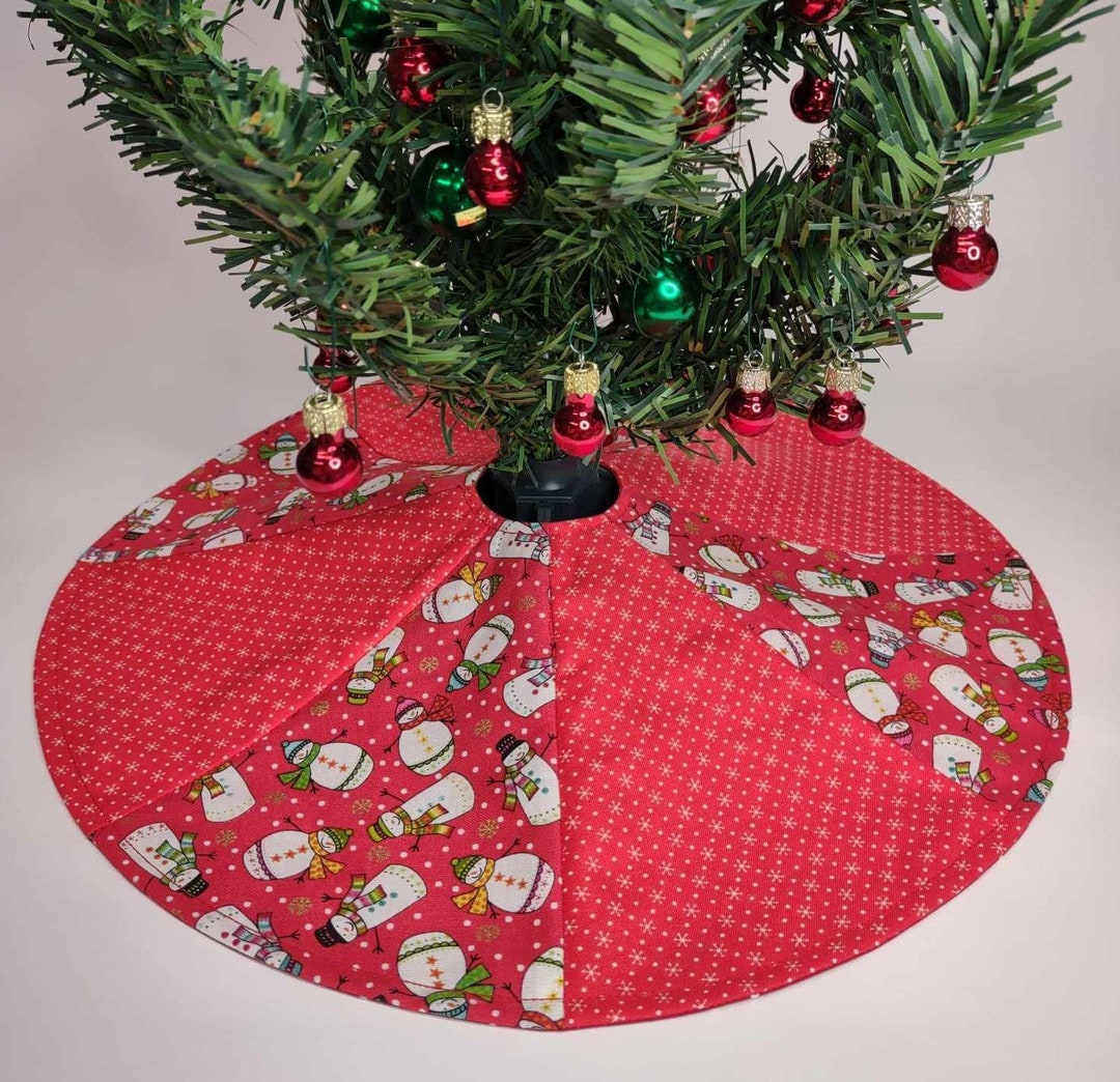14 Tabletop Christmas Tree Skirt Handcrafted Fabric Etsy