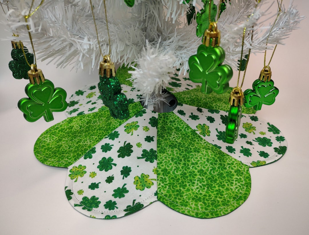 12 St. Patrick's Day Tabletop Tree Skirt. Petal Shape Skirt in a Packed