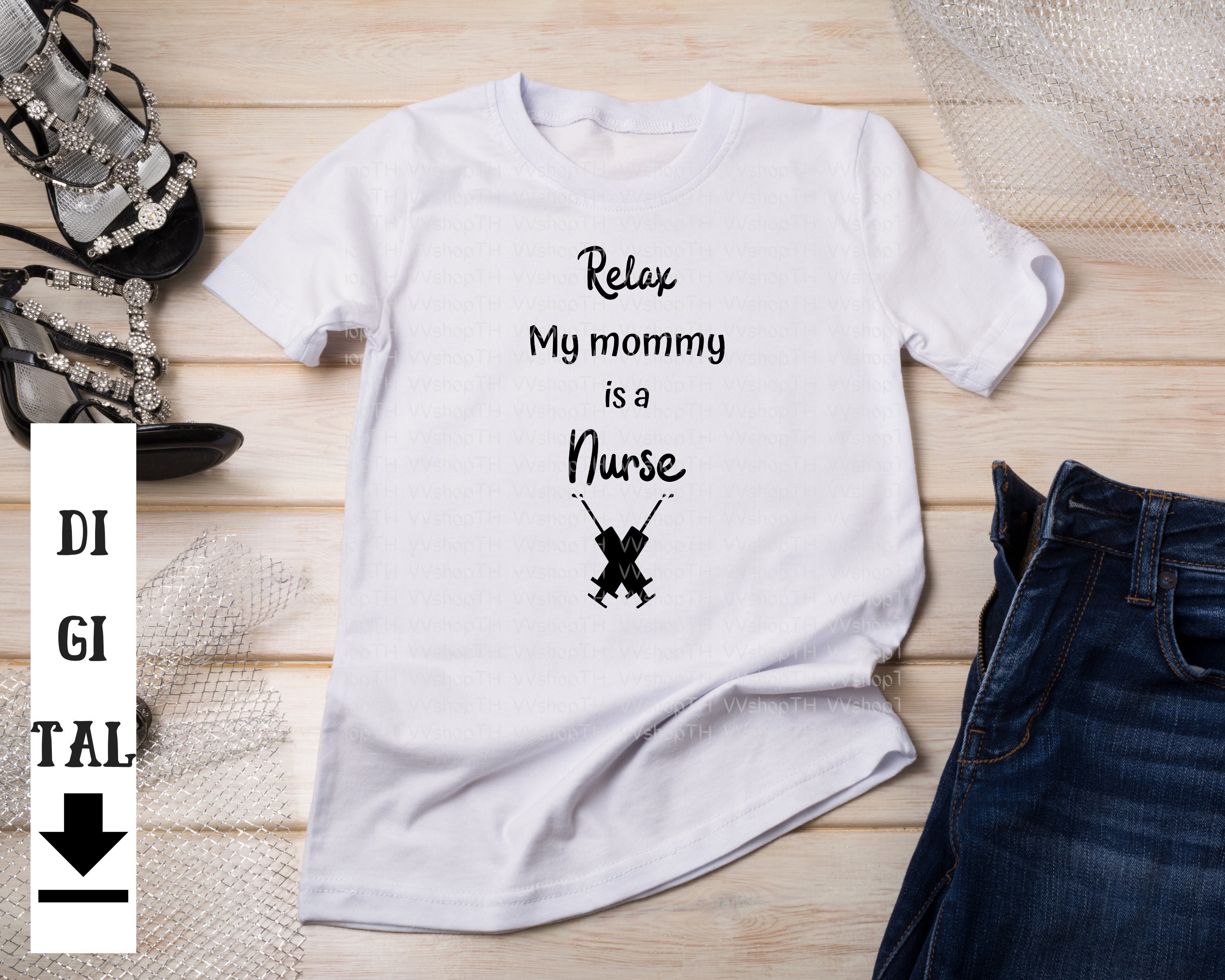 Download Relax My Mommy is a Nurse svg Nurse mom svg Health care | Etsy