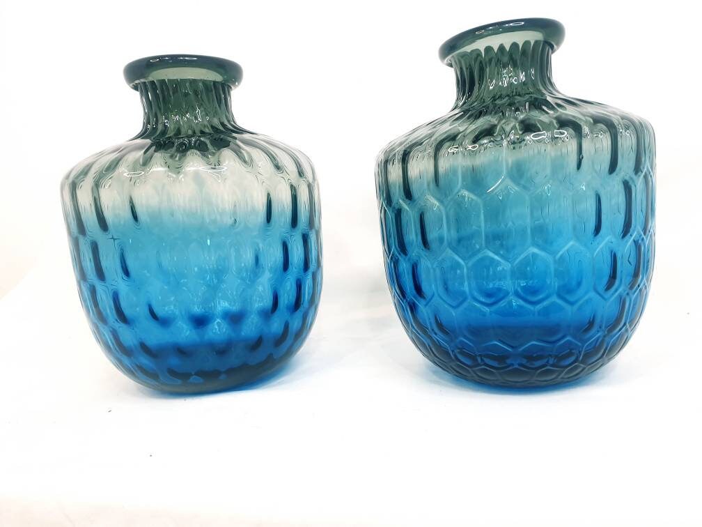 Pair of Murano blown glass vases Etsy