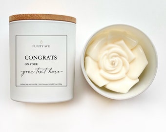 Congrats Candle | Personalized Candle | New Home | New Baby | Engagement  | New Job | Unique Gifts