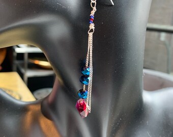 Swarovski crystal on sterling silver 925 chain and ear wire