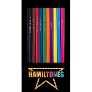 Hamilton Colored Pencils inspired by the Broadway and Disney Plus Presentation of Hamilton the Musical