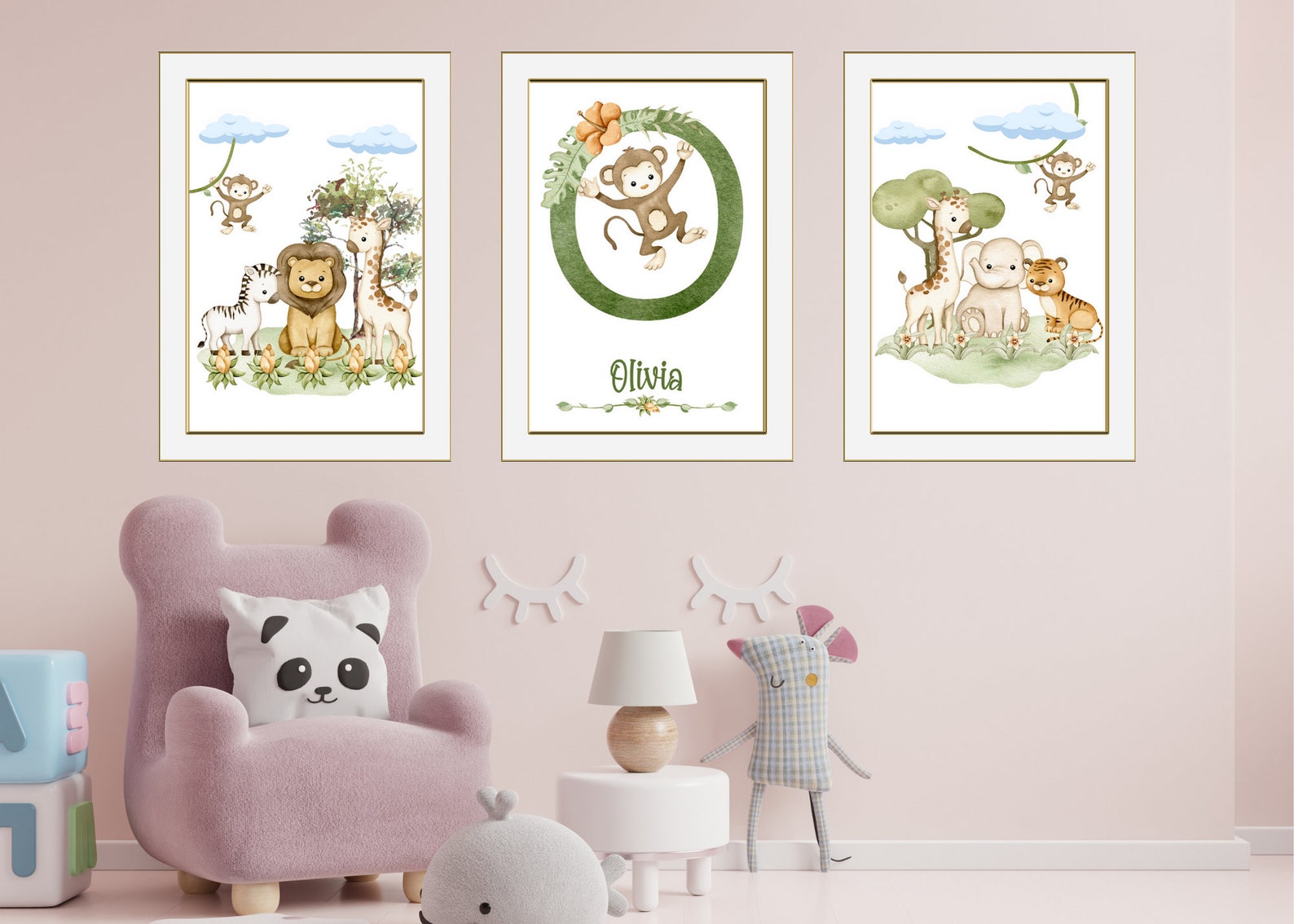 Safari Nursery Art, Jungle Animal Wall Art, Safari Nursery Art, Jungle