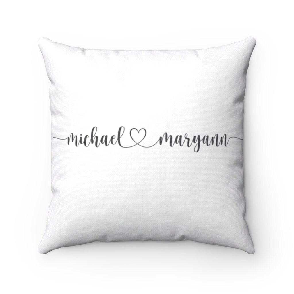 Couple Names Pillow PERSONALIZED Couple Name Pillow Custom Pillow