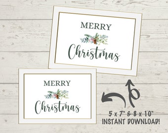 Merry Christmas Digital Download Art | INSTANT Digital Download | Merry Christmas Printable Wall Art | Holiday Instant Download