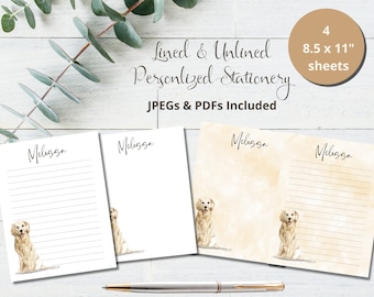 DOG Personalized Printable Stationery, Printable Note Paper, Printable Pup Letterhead, Custom Printable Stationery, 8.5" X 11"