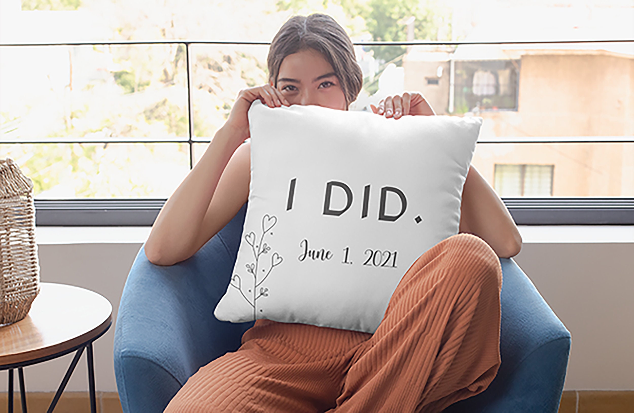 I Did Pillow Wedding Date Pillow Square Pillow and Insert 4 Etsy