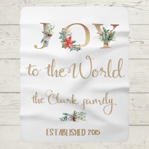 Christmas Blanket, Joy to the World Blanket, Sherpa Fleece Blanket, Custom Blanket, Holiday Blanket, Holiday Gift