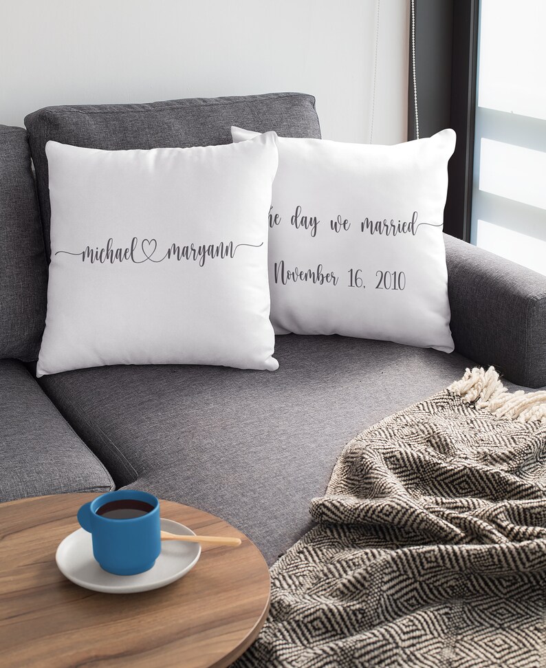 Couple Names Pillow PERSONALIZED Couple Name Pillow Custom Pillow