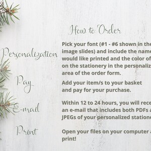 PERSONALIZED Christmas Printable Stationery, Printable Note Paper ...