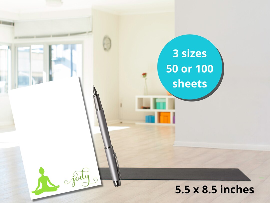 Personalized Notepad, YOGA, Custom Notepad, Personalized Stationery ...