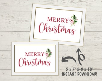 Christmas Digital Download Art | INSTANT Digital Download | Merry Christmas Printable Wall Art