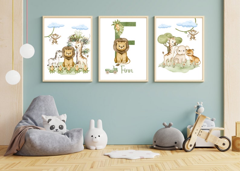 Safari Nursery Art, Jungle Animal Wall Art, Safari Nursery Art, Jungle