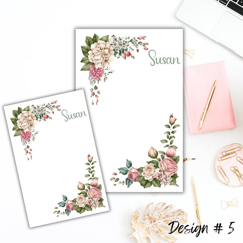 Floral Notepad With YOUR Name, Personalized Notepad, Custom Notepad ...