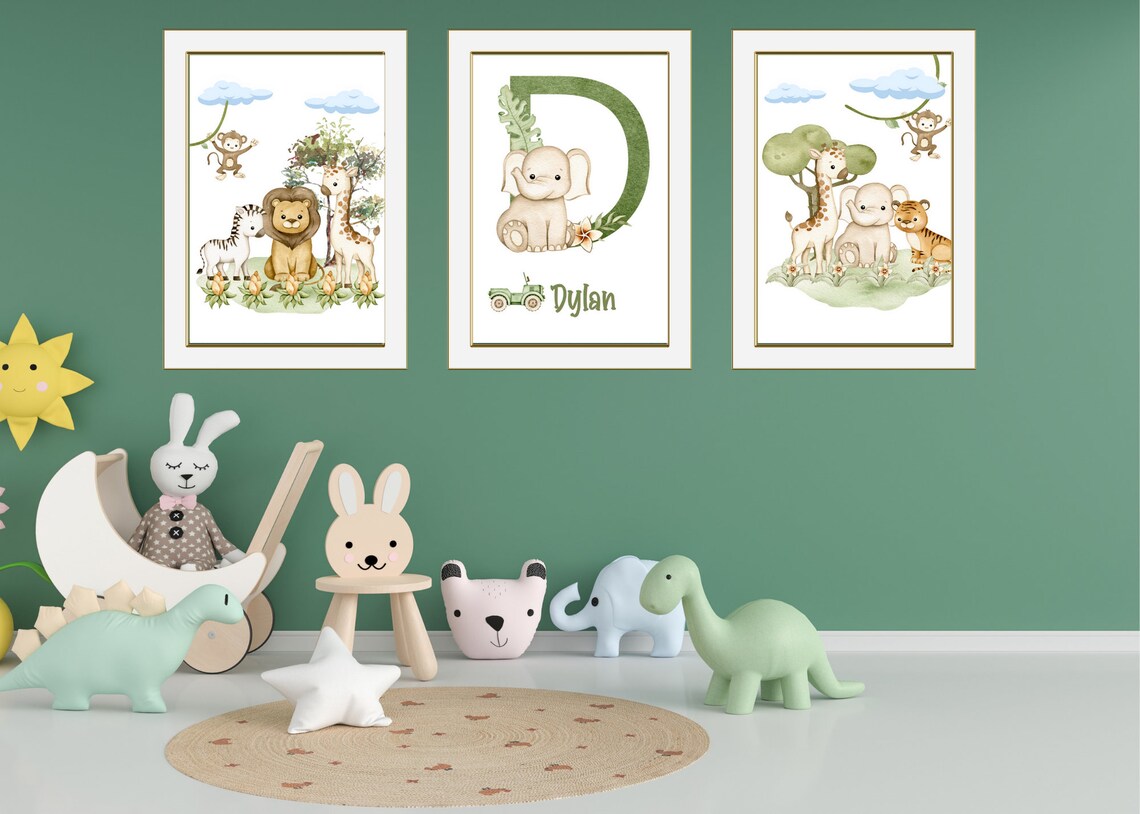 Safari Nursery Art, Jungle Animal Wall Art, Safari Nursery Art, Jungle