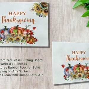 Thanksgiving Glas Schneidebrettchen, Erntedank Schneidebrett, Küchen Schneidebrett, Erntedank Geschenk, Hostess Geschenk, Glas Schneidebrett