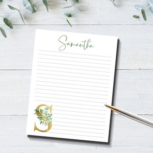 Personalized Printable Stationery, Printable Note Paper, Eucalyptus Letterhead, Custom Printable ...