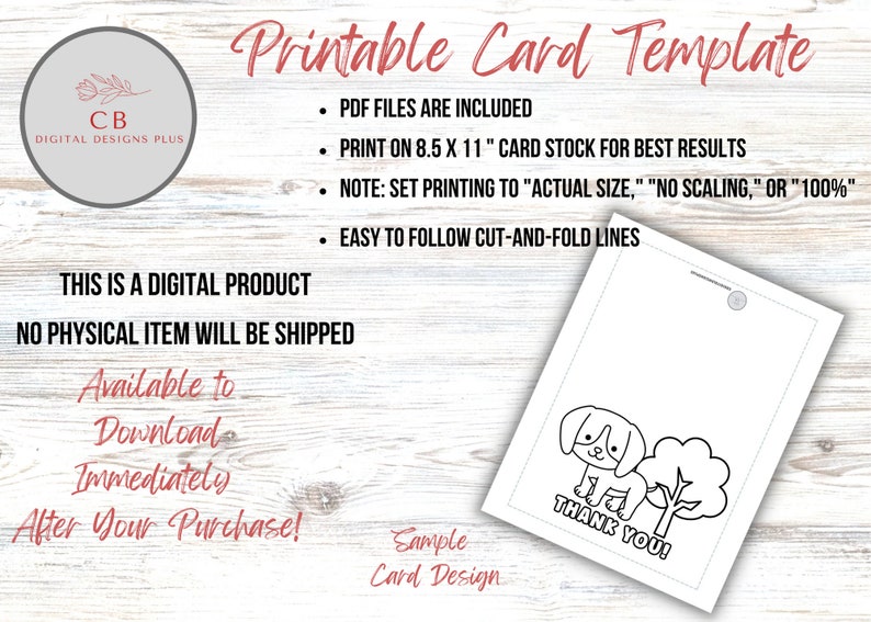 PRINTABLE Thank You Coloring Card, Kid's Thank You Note, Monkey ...