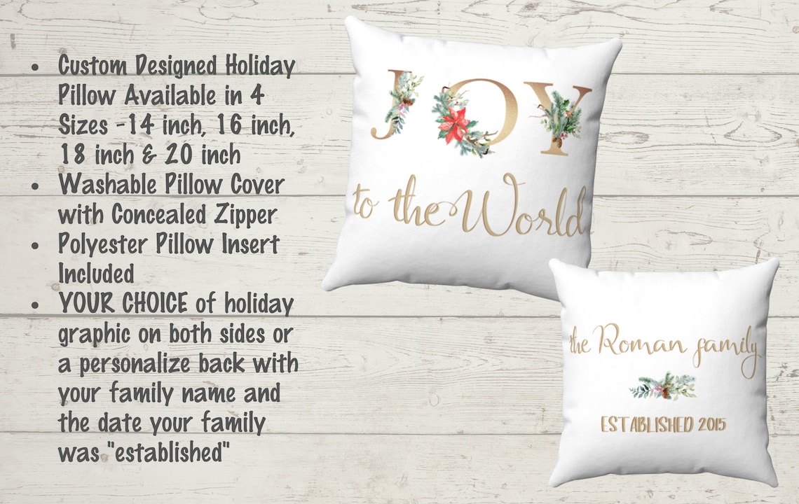 Holiday Pillow Joy to the World Pillow Christmas Pillow Etsy