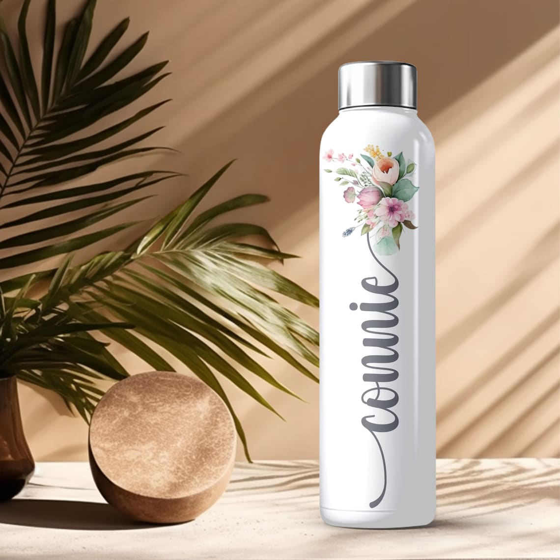 Floral Bouquet Stainless Steel Water Bottle, Gift for Her, Insulated ...