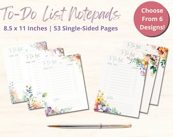To-Do List Notepad, Floral Notepad, Floral To-Do List, Mother's Day Gift, Gift for Her, Daily To-Do List Notepad, Task List, Daily Task List