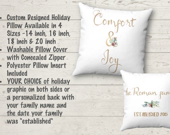 Christmas Pillow | Comfort & Joy Pillow | Holiday Pillow | PERSONALIZED Pillow | Holiday Gift | Home Decor