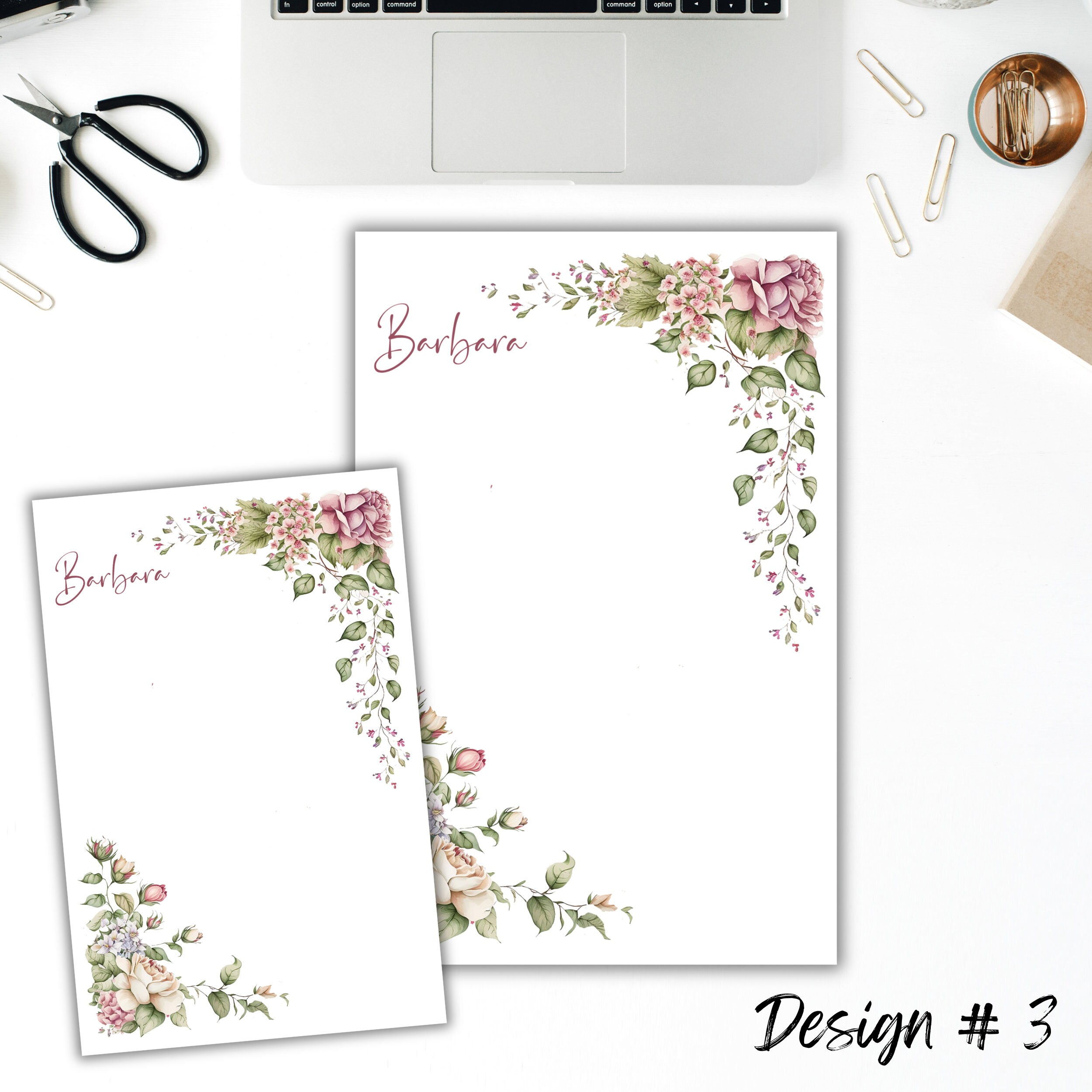 Floral Notepad With YOUR Name, Personalized Notepad, Custom Notepad ...
