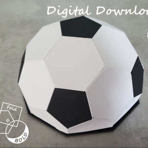 Piłka nożna / Piłka nożna DIY 3D Pudełko na Prezent - Pobieranie Cyfrowe