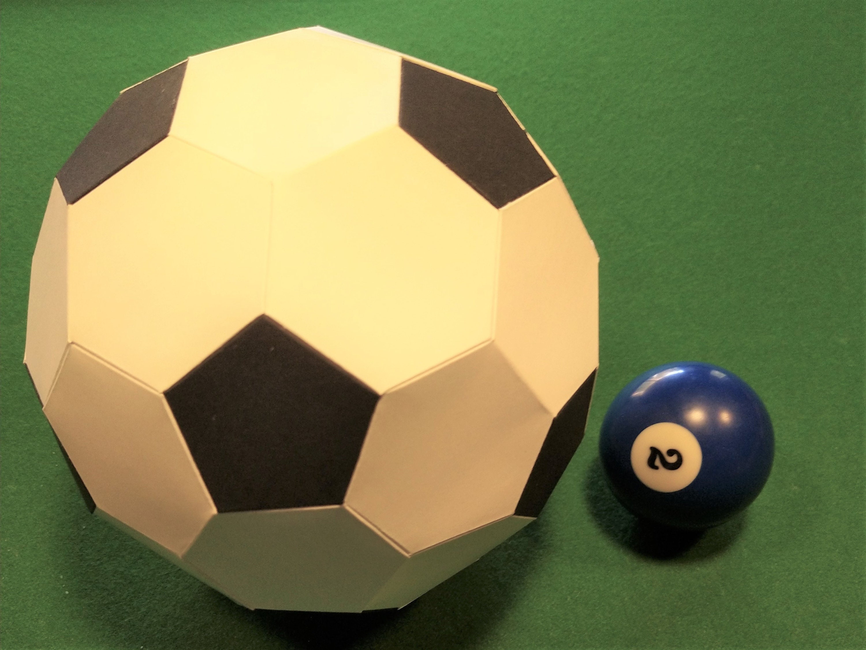Soccer Ball Football Low Poly Diy Paper Craft Sculpture Etsy