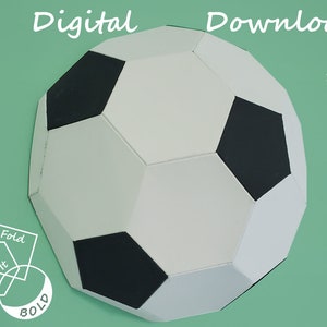 Half Soccer Ball low-poly DIY paper craft sculpture model (hanging wall decoration) - digital template