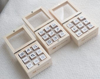 cat rubber stamp wooden stamp box cat rubber stamps mini stamp daily work stamp sns stamp