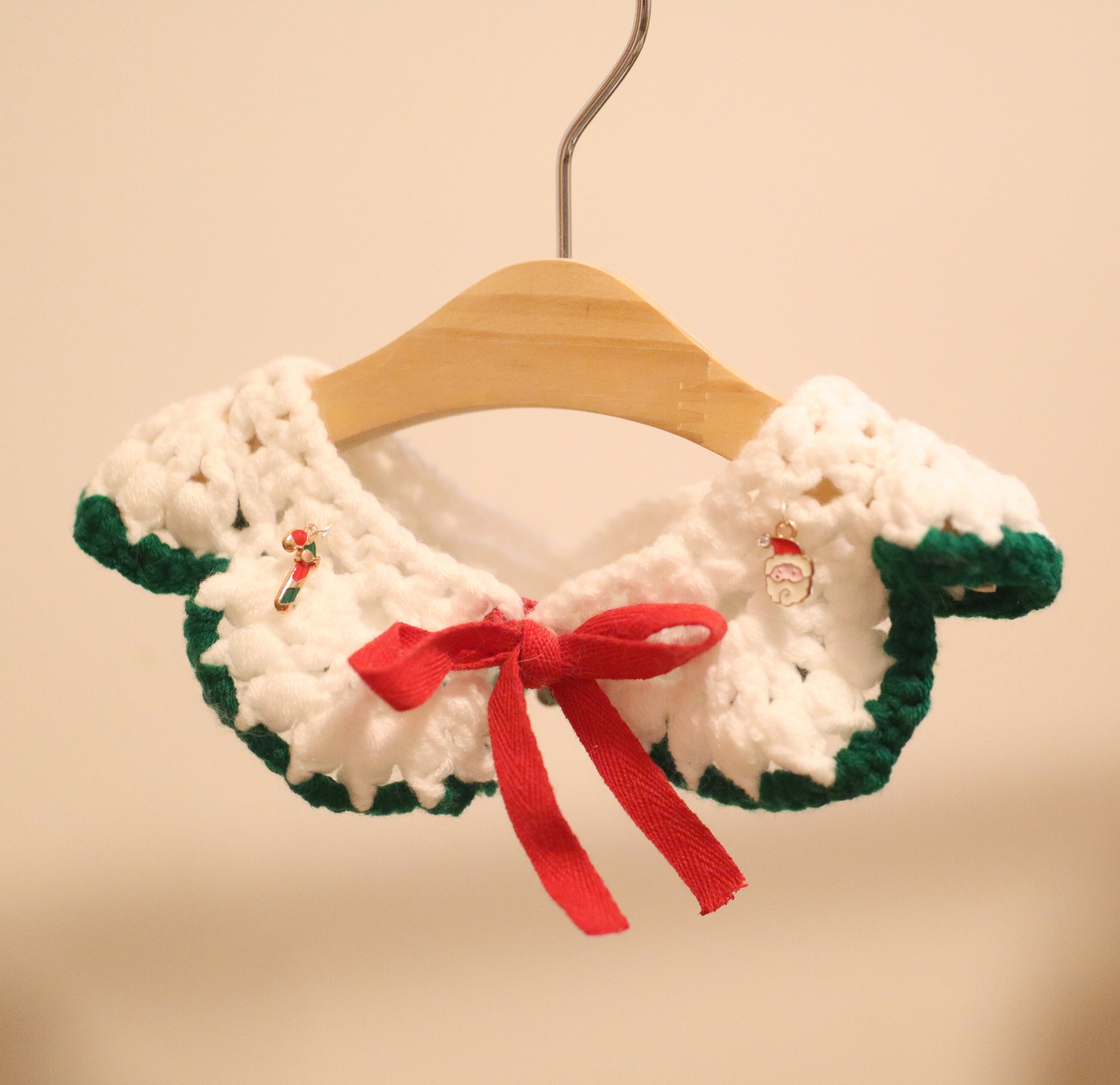 Cat pet Christmas knitted collar with holiday decoration Etsy Cat Christmas Collar