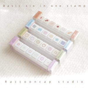 basic six in one stamps self made inside page simple patterns stamps cute stamp six-in-one planner stamp junk journal stamp