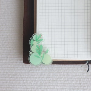 May include: A green and white floral sticker with a layered design. The sticker features a cluster of leaves and rounded shapes.