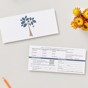 Tarjeta de donación, tarjeta de remesas, tarjeta de recogida de donaciones para organizaciones sin fines de lucro con logotipo y personalizada