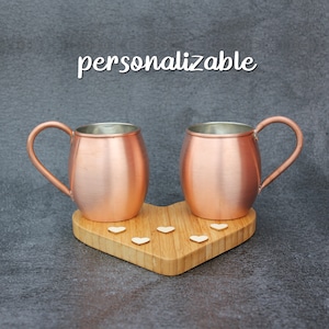 Personalized Moscow Mule Mug Set,Copper Anniversary Gift For Men,Custom Copper Mug,Valentine&#39;s Day Gift,Copper Gift,Copper Gift For Couples