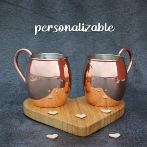 Personalized Moscow Mule Mug Set,Copper Anniversary Gift For Men,Custom Copper Mug,Valentine&#39;s Day Gift,Copper Gift,Copper Gift For Couples