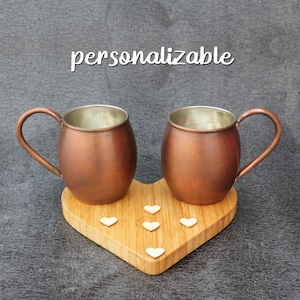 Personalized Moscow Mule Mug Set,Copper Anniversary Gift For Men,Custom Copper Mug,Valentine&#39;s Day Gift,Copper Gift,Copper Gift For Couples