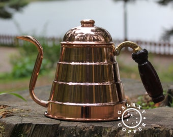 Bouilloire théière en cuivre faite main : cafetière de style vintage