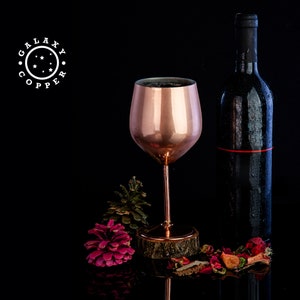 Personalized Wine Glass , %100 Handmade, Valentine&#39;s Day Gift, Copper Anniversary, 7th Wedding Anniversary Gift, Copper Gift