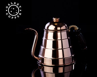 アンティーク日本製銅製ケトル、手作り茶器、1930年代（高さ22.5cm
