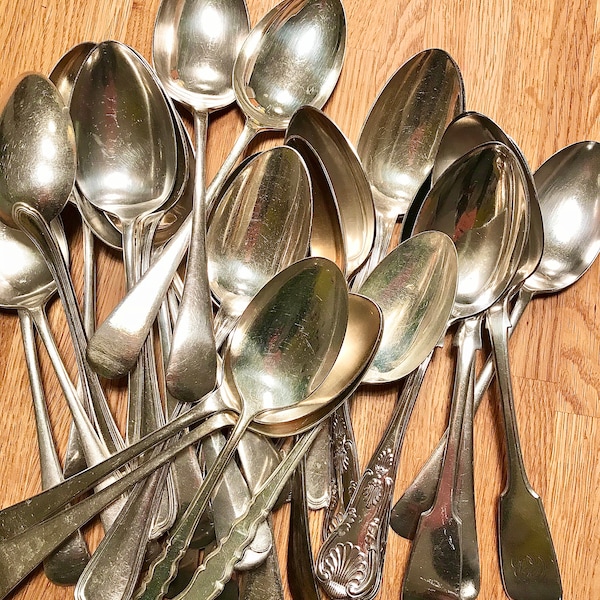 Silver Plated Spoons Etsy
